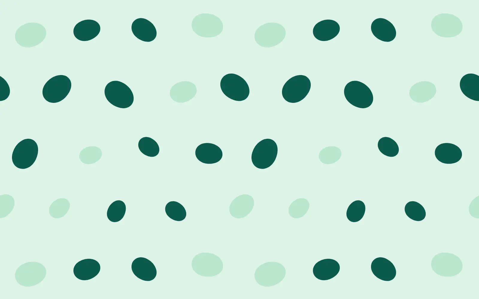 Pebbles pattern, teal on mint