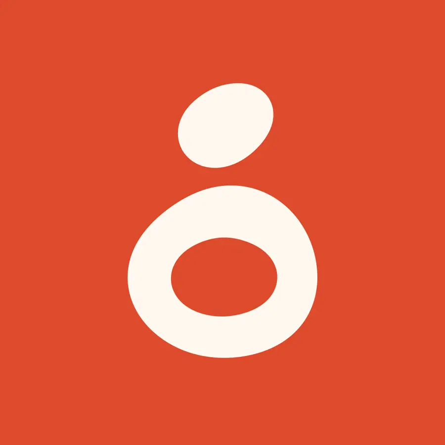 Profile icon, cream on coral