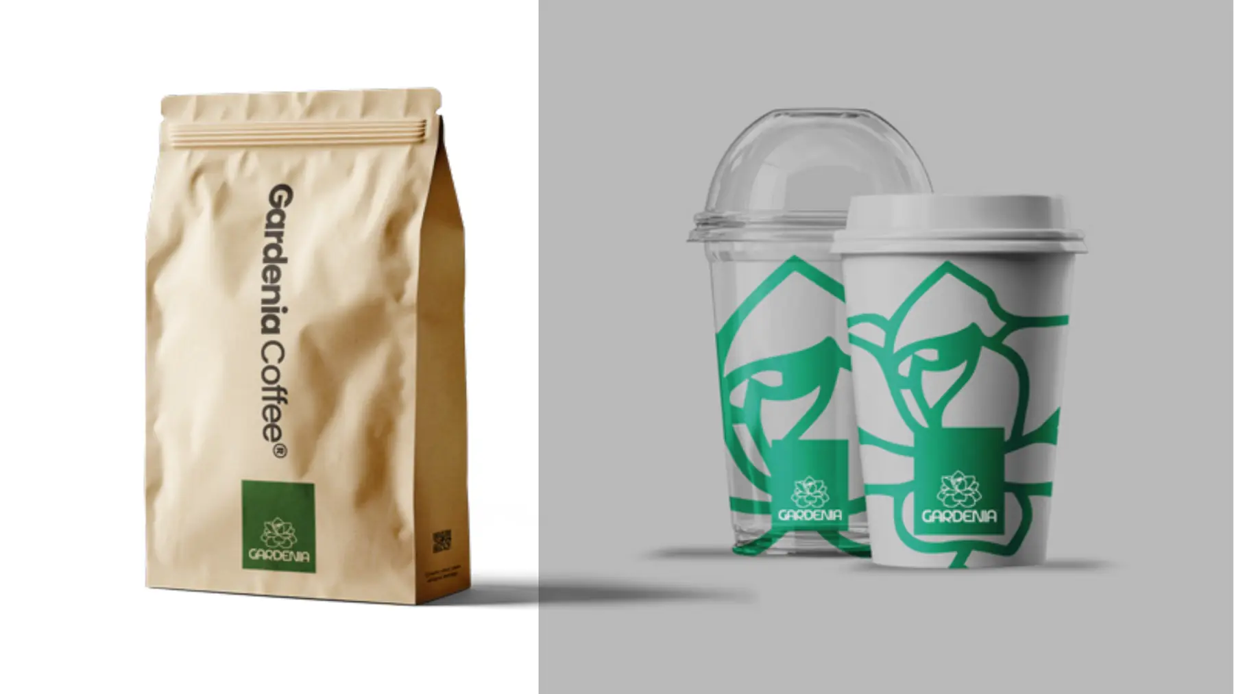 Coffee bag and cups